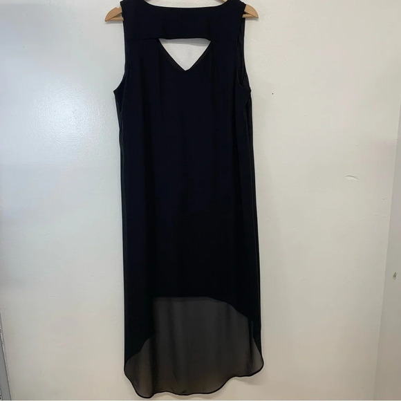 Thalia Sodi Black Dress Medium Asymmetric Chiffon Ruffle WhimsyGoth Casual Work - Picture 4 of 10